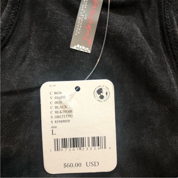 Free People Hot Shot Mini Dress With Pockets In Washed Black.NWT! Sz XS & S - Picture 9 of 15